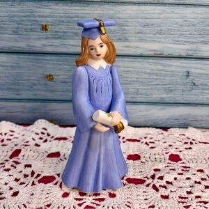 Graduate Girl Enesco Growing Up Porcelain Figurine Vintage 1991